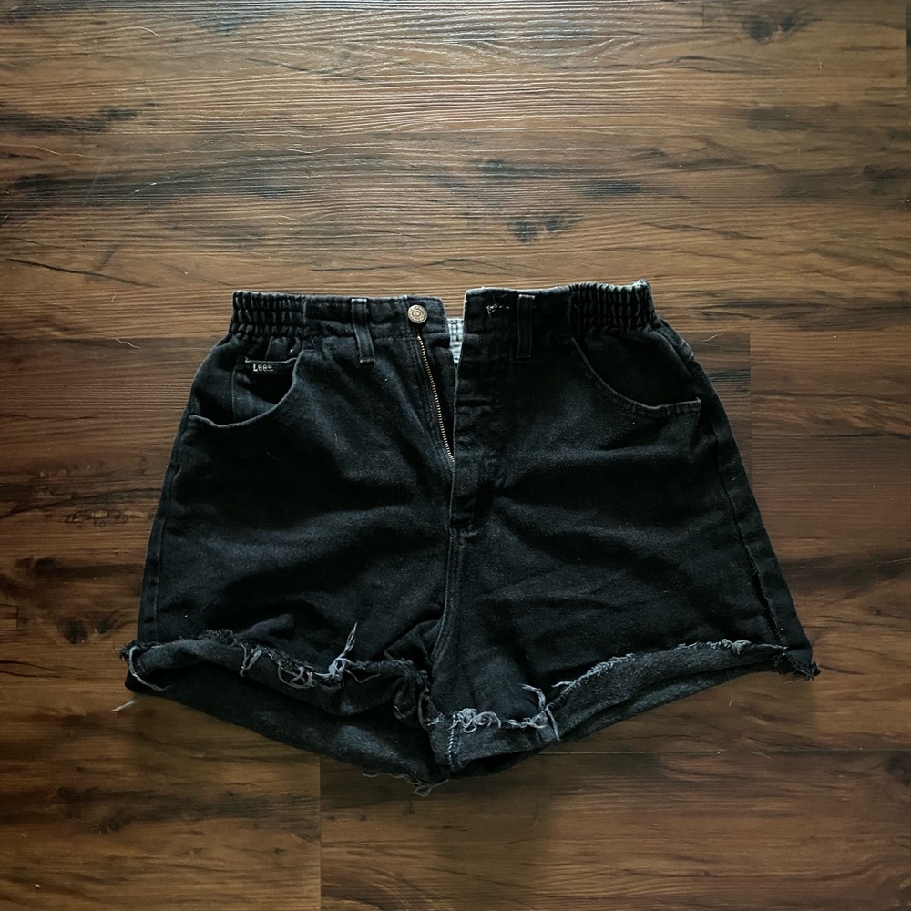 Black high rise shorts